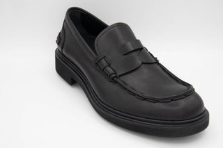 Tods Leather Lug Sole Penny Loafers Black
