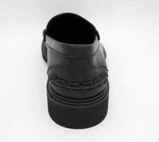 Tods Leather Lug Sole Penny Loafers Black