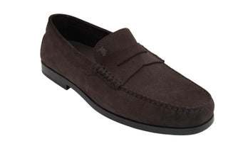 Tods Suede Gommino Loafers Dark Brown