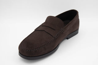 Tods Suede Gommino Loafers Dark Brown