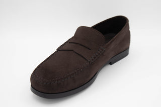 Tods Suede Gommino Loafers Dark Brown