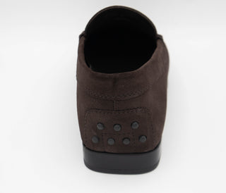 Tods Suede Gommino Loafers Dark Brown
