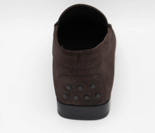 Tods Suede Gommino Loafers Dark Brown