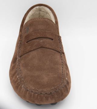 Tods Suede Sherpa-Lined Gommino Loafers