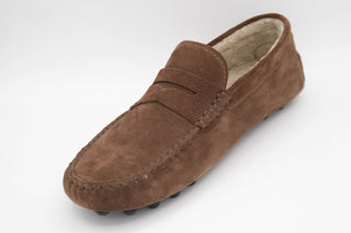 Tods Suede Sherpa-Lined Gommino Loafers