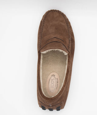 Tods Suede Sherpa-Lined Gommino Loafers