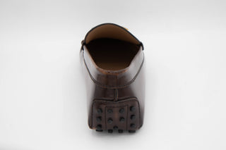 Tods Burnished Leather Gommino Buckle Loafers