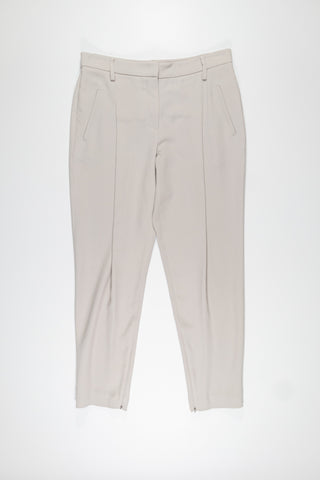 Brunello Cucinelli Smooth Fabric Slim-Fit Cropped Trousers with Ankle Zippers