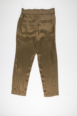 Brunello Cucinelli Silk Blend Elastic-Waist Tapered Trousers