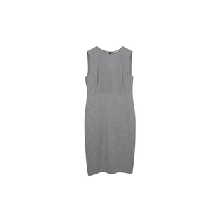 Brunello Cucinelli Silk Blend and Cotton Jersey Sleeveless Dress Grey