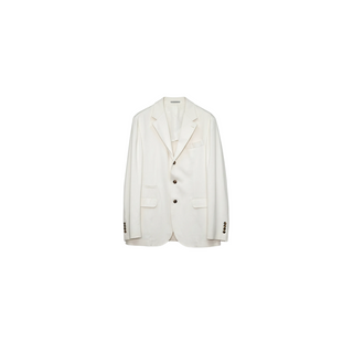 Brunello Cucinelli Cotton Linen Blend Two-Piece Suit Cream