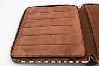 Brunello Cucinelli Pebbled Leather Zip-Around Organizer Brown