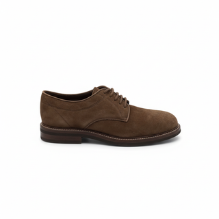 Brunello Cucinelli Dark Brown Polished Leather Cap-Toe Oxford Shoes