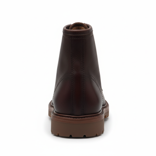Brunello Cucinelli Pebbled Leather Moc-Toe Lace-Up Ankle Boots