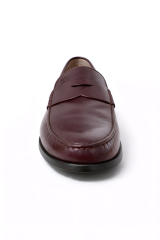 Tod’s Burgundy Polished Leather Penny Loafer