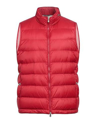 Brunello Cucinelli Red Quilted Full-Zip Puffer Vest