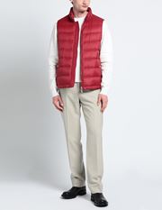 Brunello Cucinelli Red Quilted Full-Zip Puffer Vest