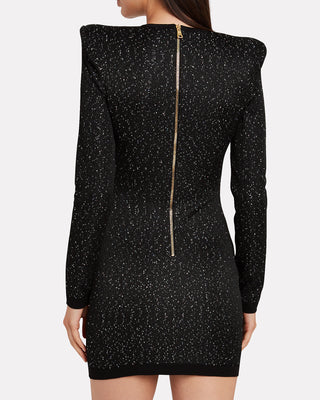 Balmain Embellished Dragon Embroidered Long-Sleeve Mini Dress