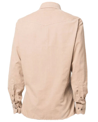 Brunello Cucinelli Corduroy Snap-Button Western Shirt Beige