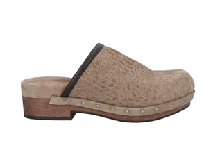 Brunello Cucinelli Embossed Suede Studded Platform Clogs