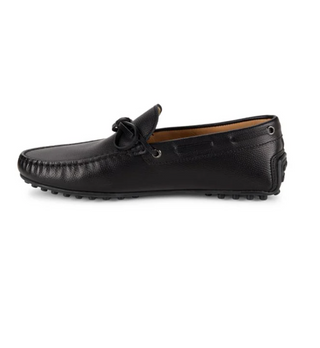 Tods Pebbled Leather Laccetto Driver Shoes