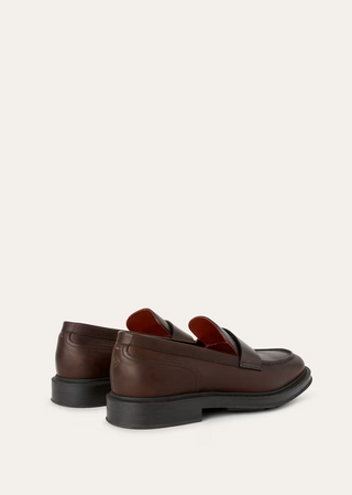 LORO PIANA Smooth Leather Chunky Sole Penny Loafers