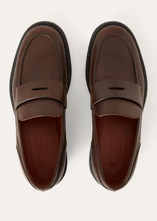 LORO PIANA Smooth Leather Chunky Sole Penny Loafers