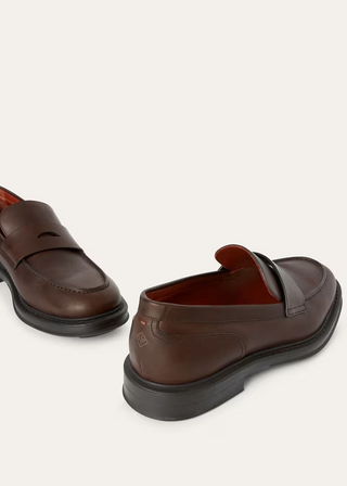 LORO PIANA Smooth Leather Chunky Sole Penny Loafers