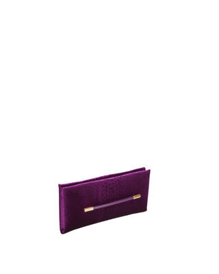 Tom Ford Snakeskin-Effect Leather Evening Clutch with Gold Bar