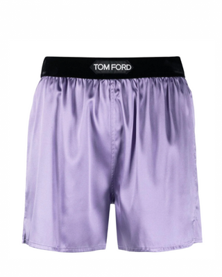 Tom Ford Lilac Silk Elasticated Waistband Shorts