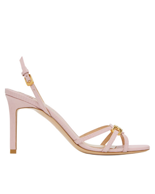 Tom Ford Embossed Leather Chain-Detail Strappy Sandals Pink