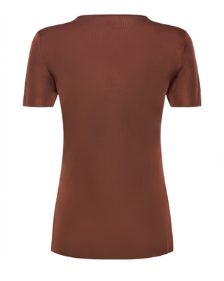 Tom Ford Fine-Knit Short-Sleeve Round-Neck Top Brown