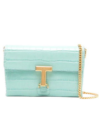 Tom Ford Croc-Effect Leather Mini Crossbody Bag with Gold T Clasp