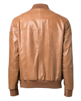 Brunello Cucinelli Smooth Leather Full-Zip Bomber Jacket
