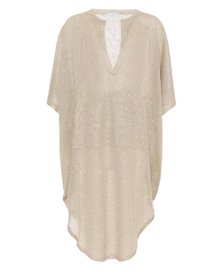 Brunello Cucinelli Sparkle Knit V-Neck Sweater