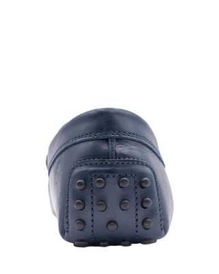 AccessXPrive Navy Leather Gommino Driving Shoes