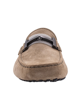 AccessXPrive Suede Gommino T-Bar Driving Shoes Tan