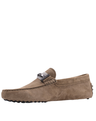 AccessXPrive Suede Gommino T-Bar Driving Shoes Tan