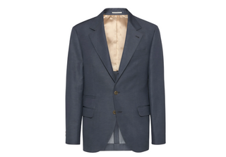 Brunello Cucinelli Linen Blend Two-Button Patch Pocket Blazer