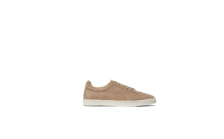 Brunello Cucinelli Suede Low-Top Lace-Up Sneakers in Taupe