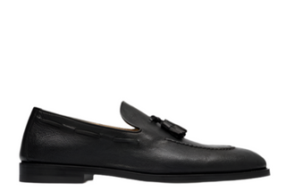 Brunello Cucinelli Grain Leather Tassel Loafers in Black