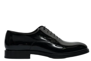 Brunello Cucinelli Patent Leather Lace-Up Plain-Toe Oxford Shoes