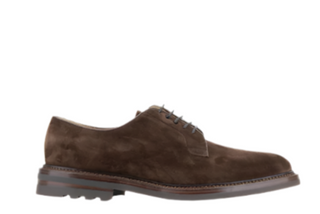 Brunello Cucinelli Suede Lace-Up Derby Shoes with Lug Sole