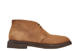 Brunello Cucinelli Light Brown Suede Lace-Up Chukka Boots