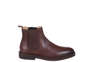 Brunello Cucinelli Leather Chelsea Boots with Elastic Panels Dark Brown