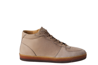 Brunello Cucinelli Grained Leather Lace-Up High-Top Sneakers