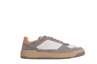 Brunello Cucinelli Light Grey Suede Panelled Low-Top Sneakers