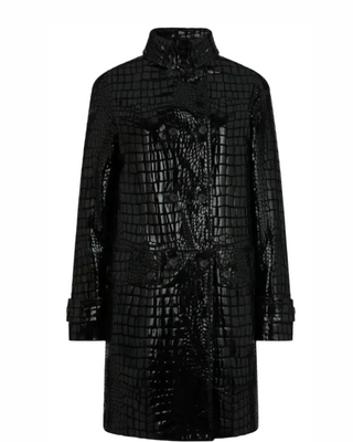 Tom Ford Croc-Embossed Patent Double-Breasted Coat