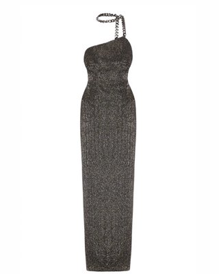 Tom Ford Shimmer One-Shoulder Chain-Strap Maxi Dress