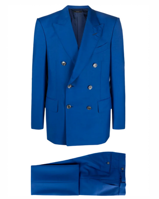Tom Ford Wool Blend Double-Breasted Suit in Blue
